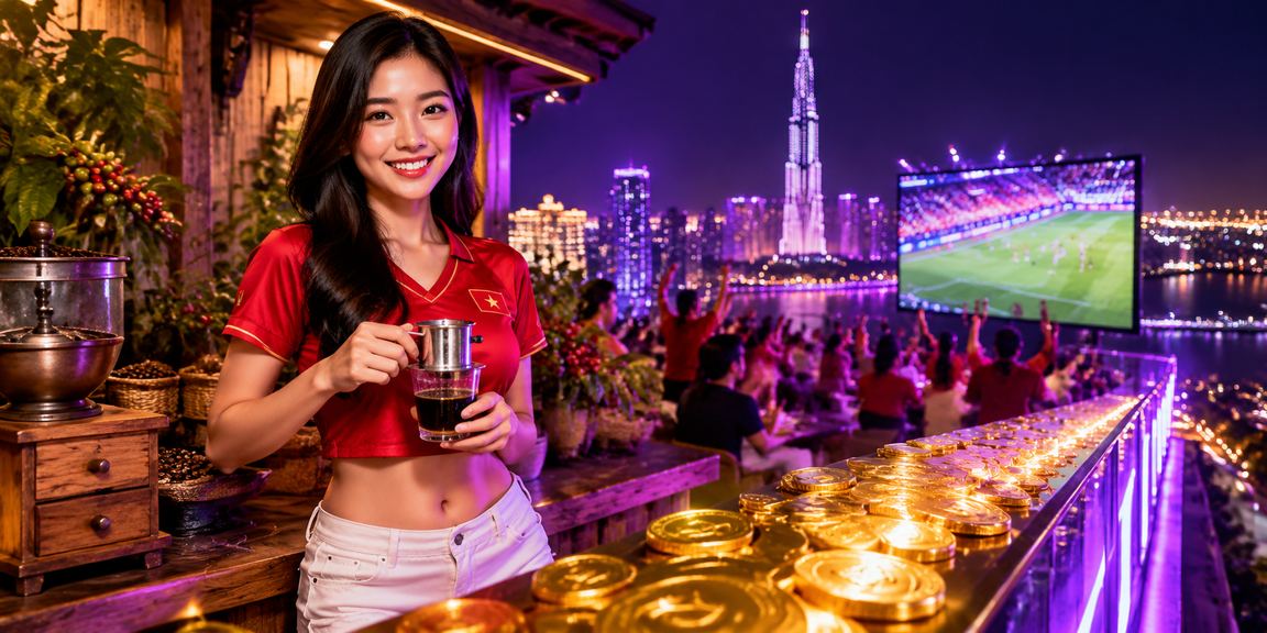 Người hâm mộ bóng đá tại TP. Hồ Chí Minh theo dõi trận đấu và kiểm tra kèo cược trên điện thoại bên ly cà phê