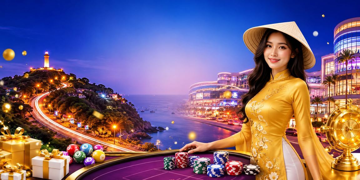 Người phụ nữ tại Vũng Tàu kiểm tra kết quả trò chơi trực tuyến trên điện thoại bên bãi biển
